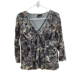 Serenade New York Women's V-Neck Lace Top Babydoll Y2K